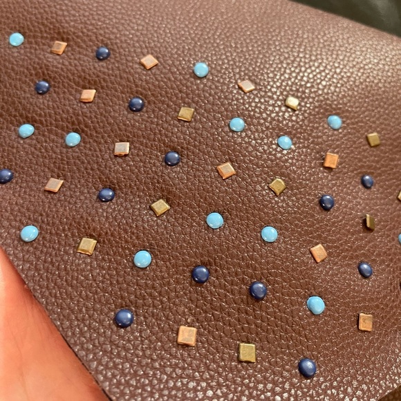 Faux leather foldover clutch purse bag - Picture 6 of 6